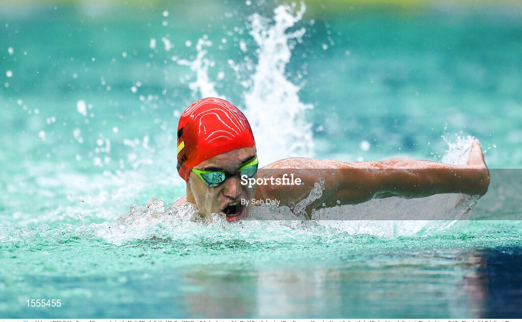 14 August 2018; Fabian Brune of Germany competes in Heat 2 of the Men's 200m Individual Medley SM6 during day two of the World Para Swimming Allianz European Championships at the Sport Ireland National Aquatic Centre in Blanchardstown, Dublin. Photo by Seb Daly/Sportsfile
