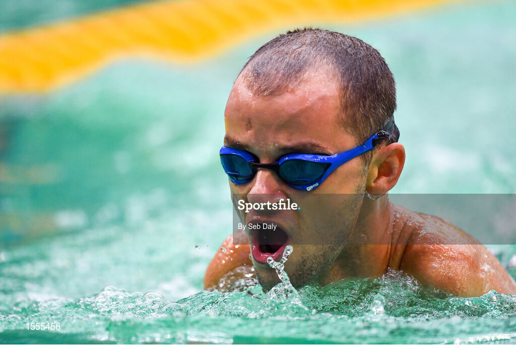 14 August 2018; Yaroslav Semeneko of Ukraine competes in Heat 2 of the Men's 200m Individual Medley SM6 during day two of the World Para Swimming Allianz European Championships at the Sport Ireland National Aquatic Centre in Blanchardstown, Dublin. Photo by Seb Daly/Sportsfile