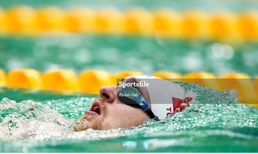 14 August 2018; Mustafa Sar of Turkey competes in Heat 3 of the Men's 200m Individual Medley SM6 during day two of the World Para Swimming Allianz European Championships at the Sport Ireland National Aquatic Centre in Blanchardstown, Dublin. Photo by Seb Daly/Sportsfile
