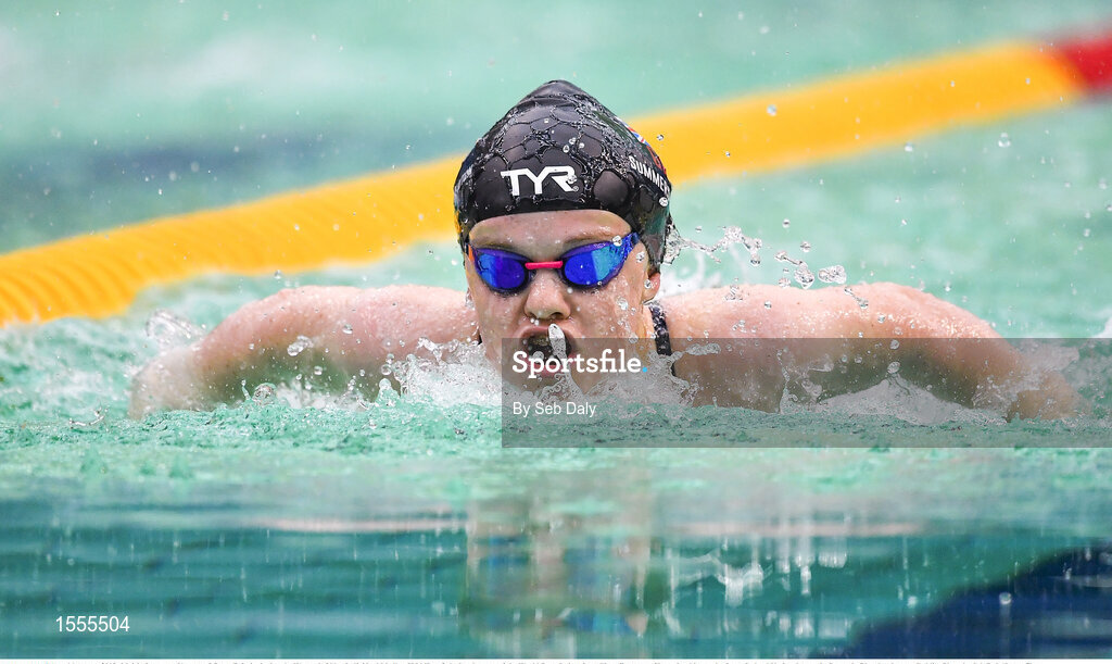 14 August 2018; Maisie Summers-Newton of Great Britain competes in Heat 2 of the Women's 200m Individual Medley SM6 during day two of the World Para Swimming Allianz European Championships at the Sport Ireland National Aquatic Centre in Blanchardstown, Dublin. Photo by Seb Daly/Sportsfile