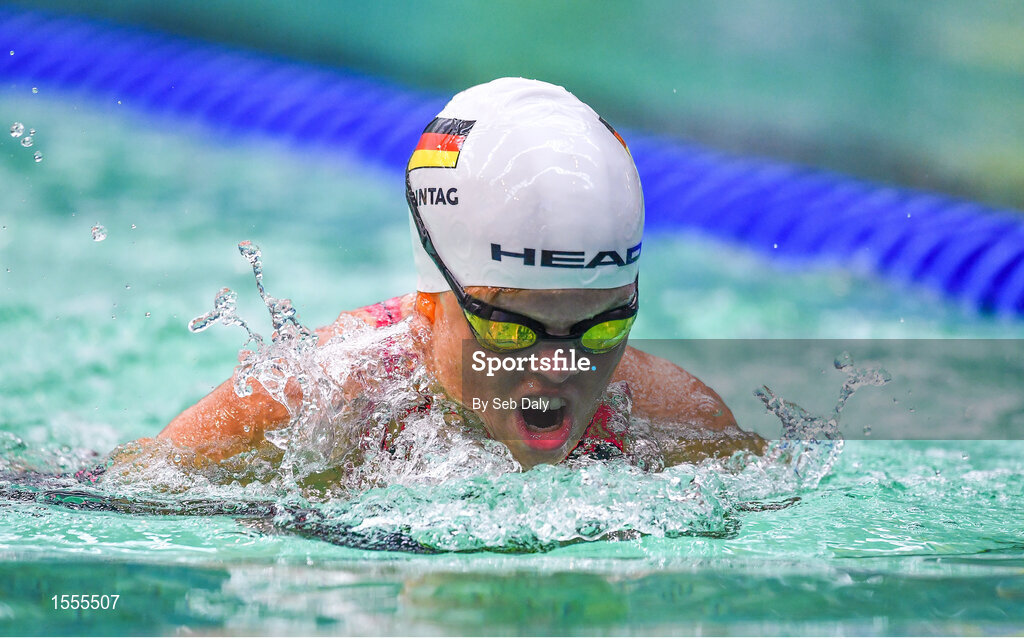 14 August 2018; Peggy Sonntag of Germany competes in Heat 2 of the Women's 200m Individual Medley SM6 during day two of the World Para Swimming Allianz European Championships at the Sport Ireland National Aquatic Centre in Blanchardstown, Dublin. Photo by Seb Daly/Sportsfile