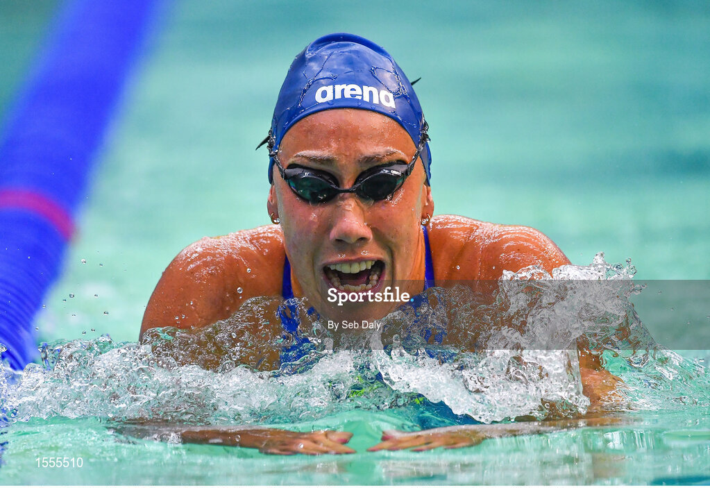 14 August 2018; Sarah Louise Rung of Norway competes in Heat 3 of the Women's 200m Individual Medley SM6 during day two of the World Para Swimming Allianz European Championships at the Sport Ireland National Aquatic Centre in Blanchardstown, Dublin. Photo by Seb Daly/Sportsfile
