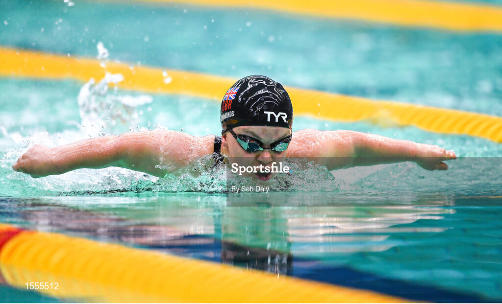 14 August 2018; Eleanor Simmons of Great Britian competes in Heat 3 of the Women's 200m Individual Medley SM6 during day two of the World Para Swimming Allianz European Championships at the Sport Ireland National Aquatic Centre in Blanchardstown, Dublin. Photo by Seb Daly/Sportsfile