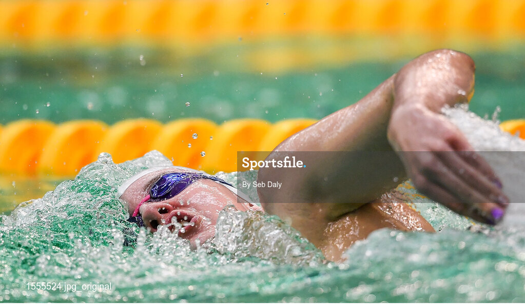 14 August 2018; Ailbhe Kelly of Ireland competes in Heat 1 of the Women's 400m Freestyle S8 during day two of the World Para Swimming Allianz European Championships at the Sport Ireland National Aquatic Centre in Blanchardstown, Dublin. Photo by Seb Daly/Sportsfile