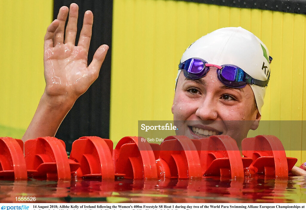 14 August 2018; Ailbhe Kelly of Ireland following Heat 1 of the Women's 400m Freestyle S8 during day two of the World Para Swimming Allianz European Championships at the Sport Ireland National Aquatic Centre in Blanchardstown, Dublin. Photo by Seb Daly/Sportsfile