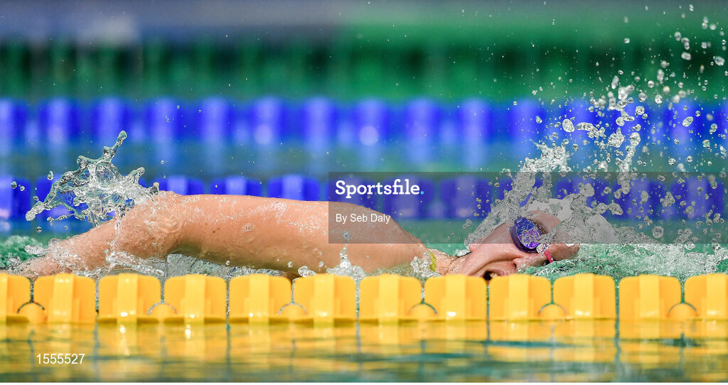 14 August 2018; Ailbhe Kelly of Ireland competes in Heat 1 of the Women's 400m Freestyle S8 during day two of the World Para Swimming Allianz European Championships at the Sport Ireland National Aquatic Centre in Blanchardstown, Dublin. Photo by Seb Daly/Sportsfile