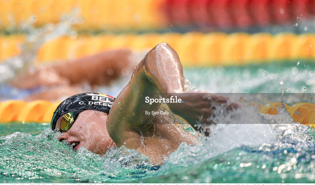 14 August 2018; Celine Deleuze of Belgium competes in Heat 2 of the Women's 400m Freestyle S8 during day two of the World Para Swimming Allianz European Championships at the Sport Ireland National Aquatic Centre in Blanchardstown, Dublin. Photo by Seb Daly/Sportsfile