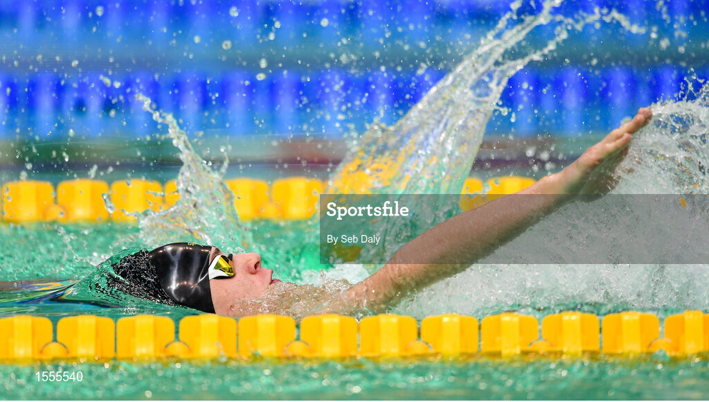 14 August 2018; Denys Ostapchennko of Ukraine competes in the heats of the Men's 50m Freestyle S3 event during day two of the World Para Swimming Allianz European Championships at the Sport Ireland National Aquatic Centre in Blanchardstown, Dublin. Photo by Seb Daly/Sportsfile