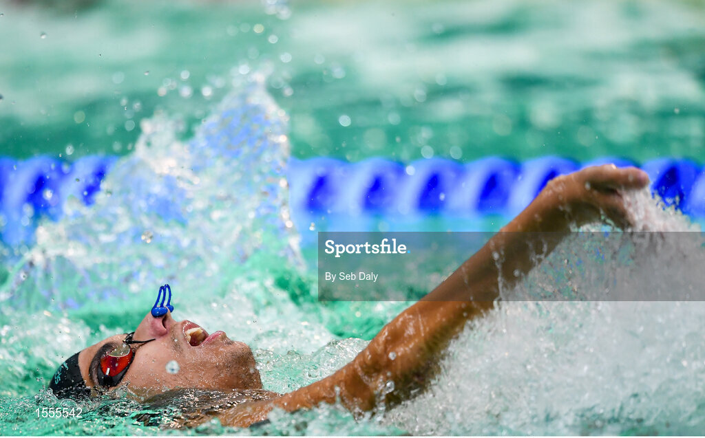 14 August 2018; Christos Meletis of Greece competes in the heats of the Men's 50m Freestyle S3 event during day two of the World Para Swimming Allianz European Championships at the Sport Ireland National Aquatic Centre in Blanchardstown, Dublin. Photo by Seb Daly/Sportsfile
