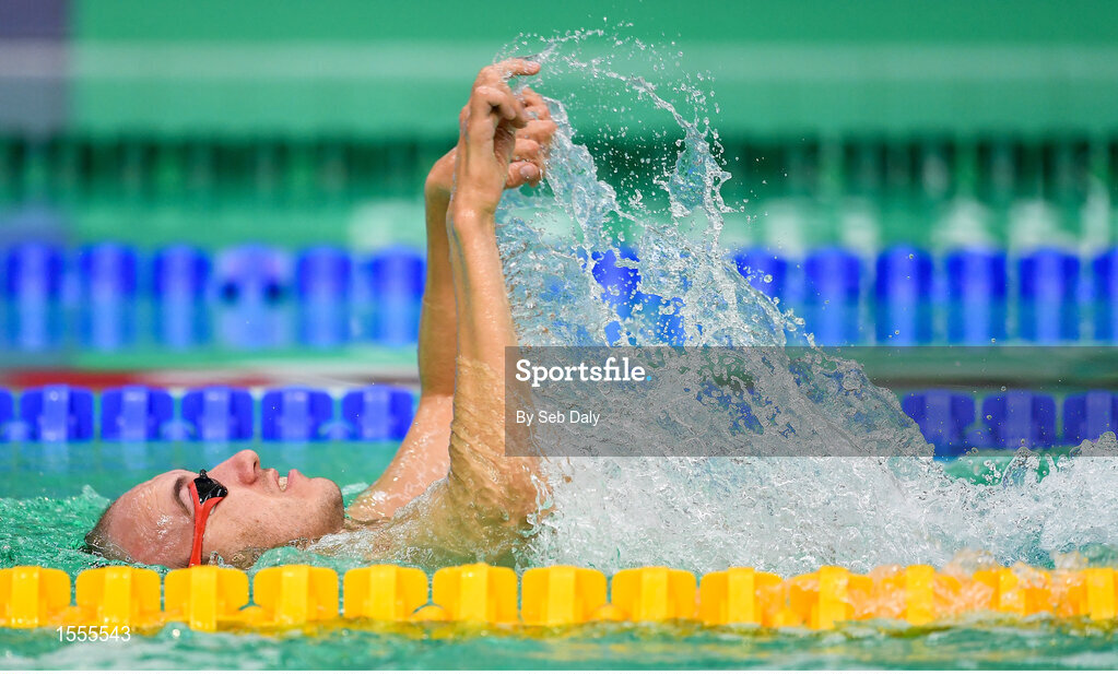 14 August 2018; Serhii Palamarchuk of Ukraine competes in the heats of the Men's 50m Freestyle S3 event during day two of the World Para Swimming Allianz European Championships at the Sport Ireland National Aquatic Centre in Blanchardstown, Dublin. Photo by Seb Daly/Sportsfile