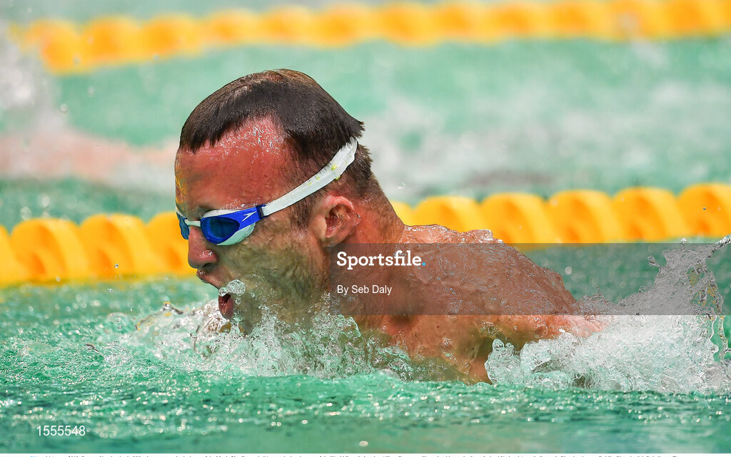 14 August 2018; Dmytro Vynohradets' of Ukraine competes in the heats of the Men's 50m Freestyle S4 event during day two of the World Para Swimming Allianz European Championships at the Sport Ireland National Aquatic Centre in Blanchardstown, Dublin. Photo by Seb Daly/Sportsfile