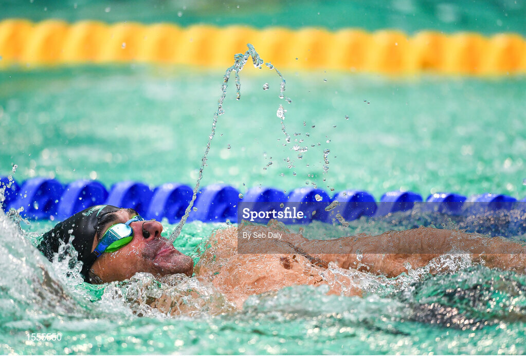14 August 2018; Miguel Luque of Spain competes in the heats of the Men's 50m Backstroke S5 event during day two of the World Para Swimming Allianz European Championships at the Sport Ireland National Aquatic Centre in Blanchardstown, Dublin. Photo by Seb Daly/Sportsfile