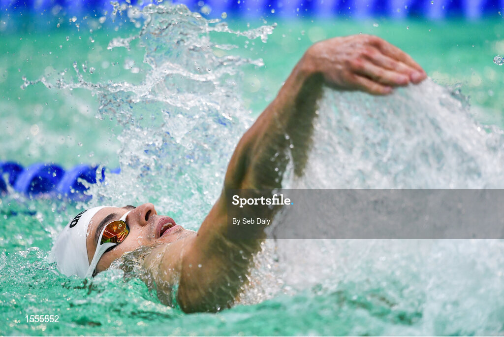 14 August 2018; Ivo Rocha of Portugal competes in the heats of the Men's 50m Backstroke S5 event during day two of the World Para Swimming Allianz European Championships at the Sport Ireland National Aquatic Centre in Blanchardstown, Dublin. Photo by Seb Daly/Sportsfile