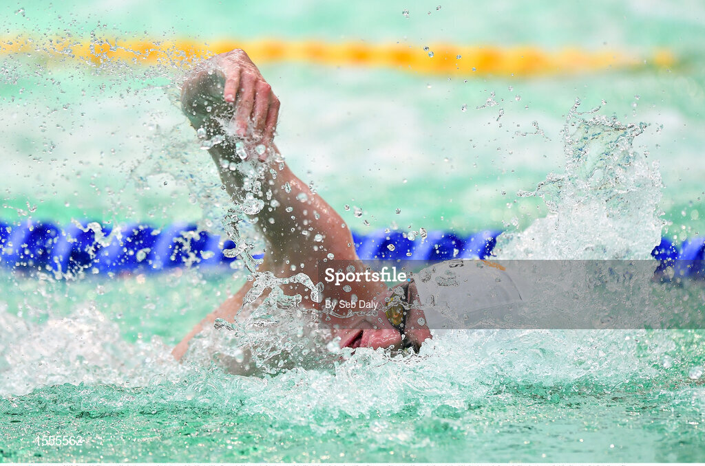 14 August 2018; Barry McClements of Ireland competes in the heats of the Men's 100m Freestyle S9 event during day two of the World Para Swimming Allianz European Championships at the Sport Ireland National Aquatic Centre in Blanchardstown, Dublin. Photo by Seb Daly/Sportsfile