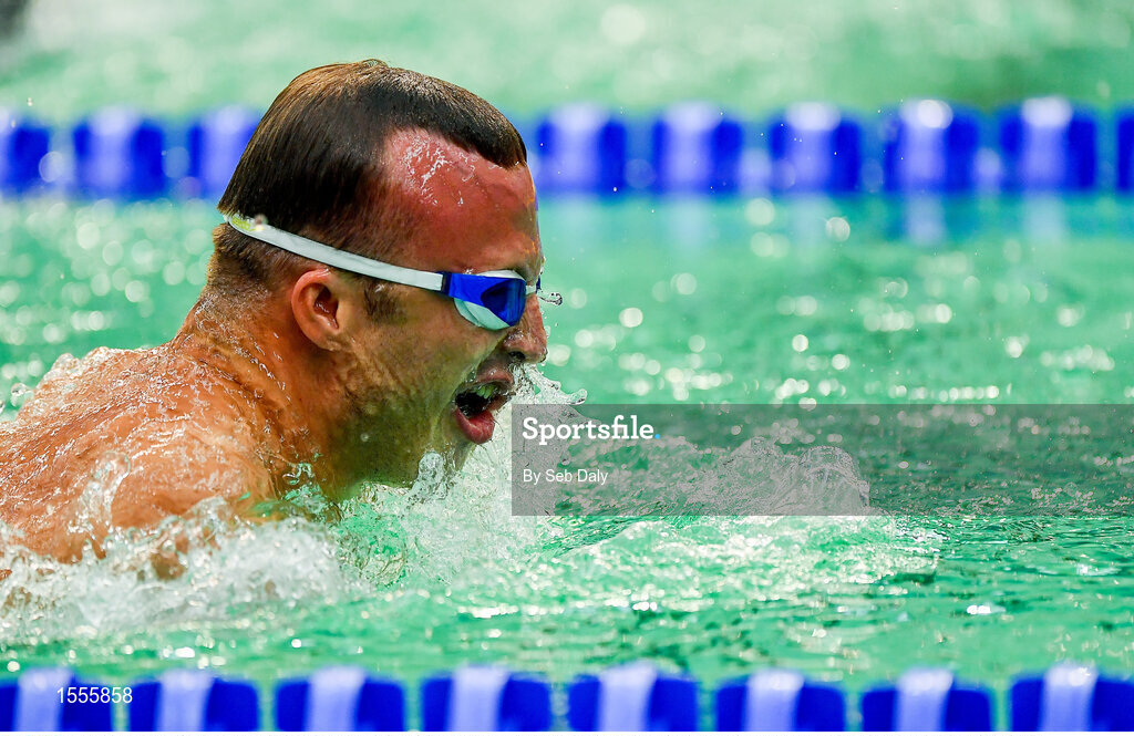 14 August 2018; Arnost Petracek of Czech Republic on the way to finishing joint first in the Men's 50m Freestyle S4 Final event during day two of the World Para Swimming Allianz European Championships at the Sport Ireland National Aquatic Centre in Blanchardstown, Dublin. Photo by Seb Daly/Sportsfile