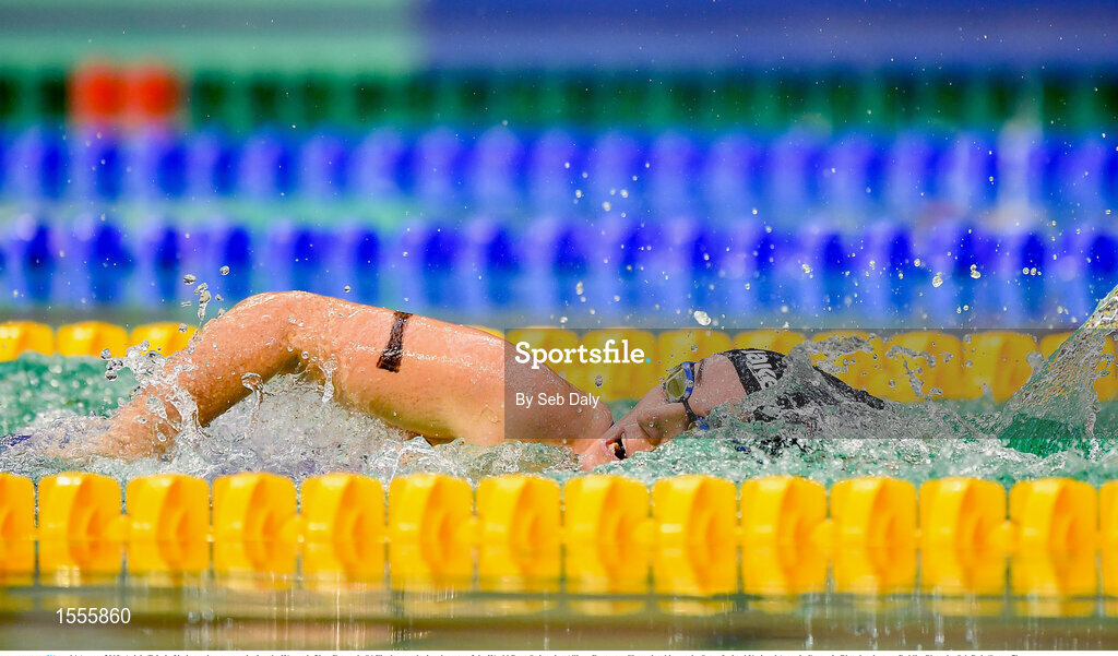 14 August 2018; Arjola Trimi of italy on the way to winning the Women's 50 m Freestyle S4 Final event during day two of the World Para Swimming Allianz European Championships at the Sport Ireland National Aquatic Centre in Blanchardstown, Dublin. Photo by Seb Daly/Sportsfile