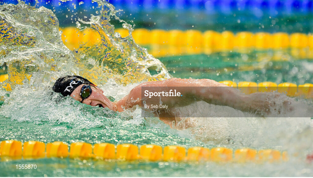 14 August 2018; Thomas Hamer of Great Britain on the way to winning the Men's 200m Freestyle S14 Final event during day two of the World Para Swimming Allianz European Championships at the Sport Ireland National Aquatic Centre in Blanchardstown, Dublin. Photo by Seb Daly/Sportsfile