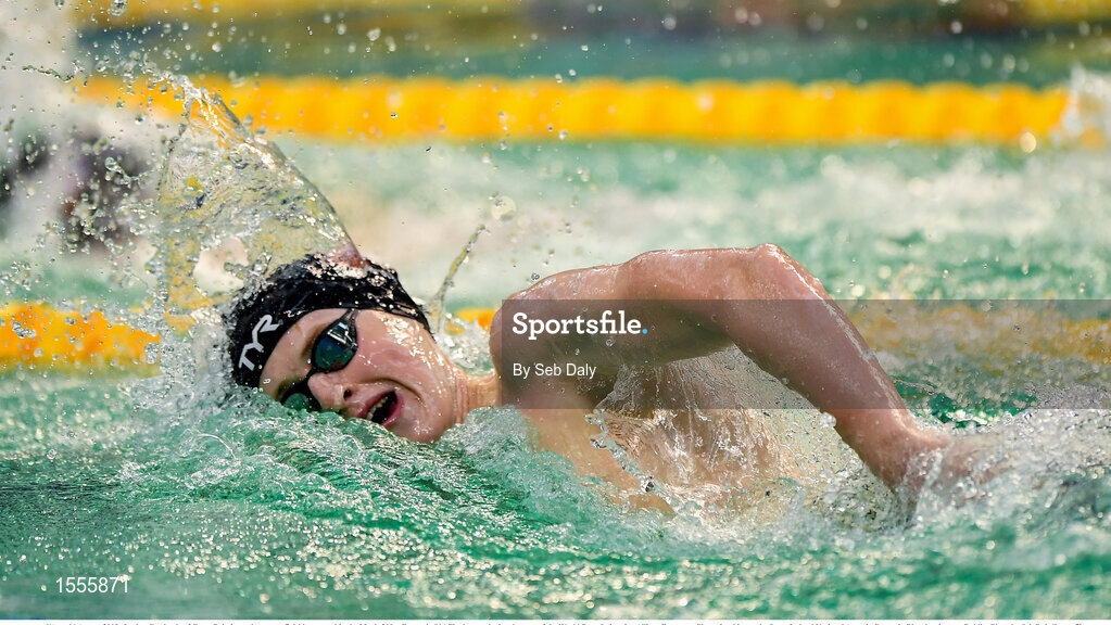 14 August 2018; Jordan Catchpole of Great Britain on the way to finishing second in the Men's 200m Freestyle S14 Final event during day two of the World Para Swimming Allianz European Championships at the Sport Ireland National Aquatic Centre in Blanchardstown, Dublin. Photo by Seb Daly/Sportsfile
