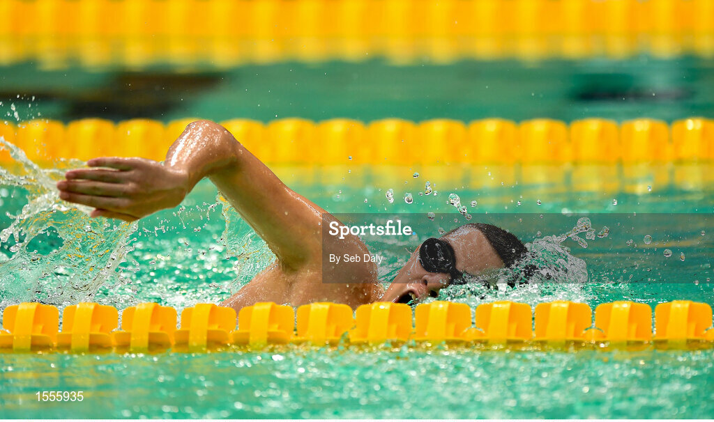 15 August 2018; Mykhailo Serbin of Ukraine competes in the heats of the Men's 400m Freestyle S11 event during day three of the World Para Swimming Allianz European Championships at the Sport Ireland National Aquatic Centre in Blanchardstown, Dublin. Photo by Seb Daly/Sportsfile