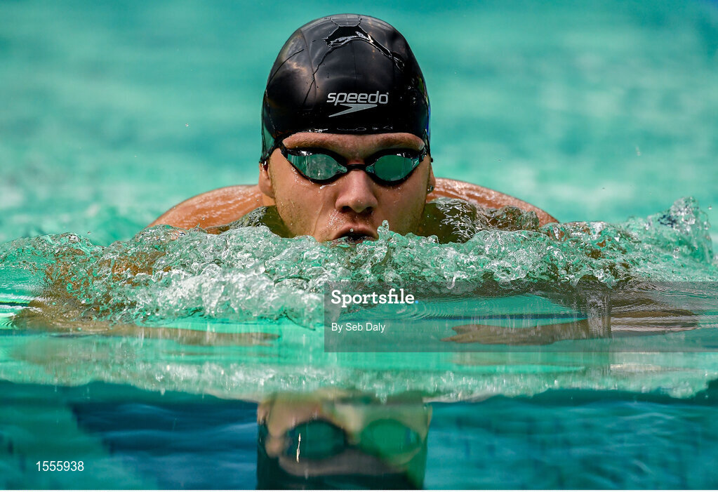 15 August 2018; Leonardo Renic of Croatia competes in the heats of the Men's 100m Breaststroke SB5 event during day three of the World Para Swimming Allianz European Championships at the Sport Ireland National Aquatic Centre in Blanchardstown, Dublin. Photo by Seb Daly/Sportsfile