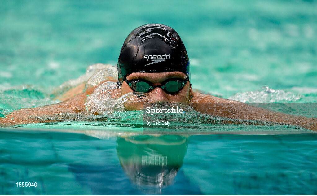 15 August 2018; Leonardo Renic of Croatia competes in the heats of the Men's 100m Breaststroke SB5 event during day three of the World Para Swimming Allianz European Championships at the Sport Ireland National Aquatic Centre in Blanchardstown, Dublin. Photo by Seb Daly/Sportsfile