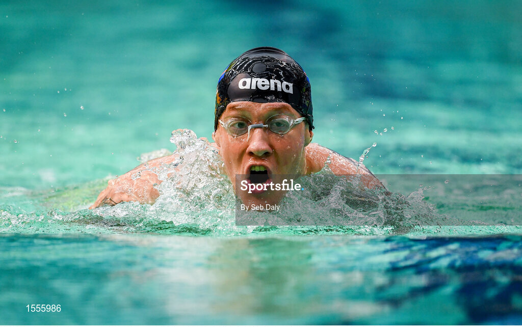 15 August 2018; Hjortur Ingvarsson of Iceland competes in the heats of the Men's 100m Breaststroke SB4 event during day three of the World Para Swimming Allianz European Championships at the Sport Ireland National Aquatic Centre in Blanchardstown, Dublin. Photo by Seb Daly/Sportsfile