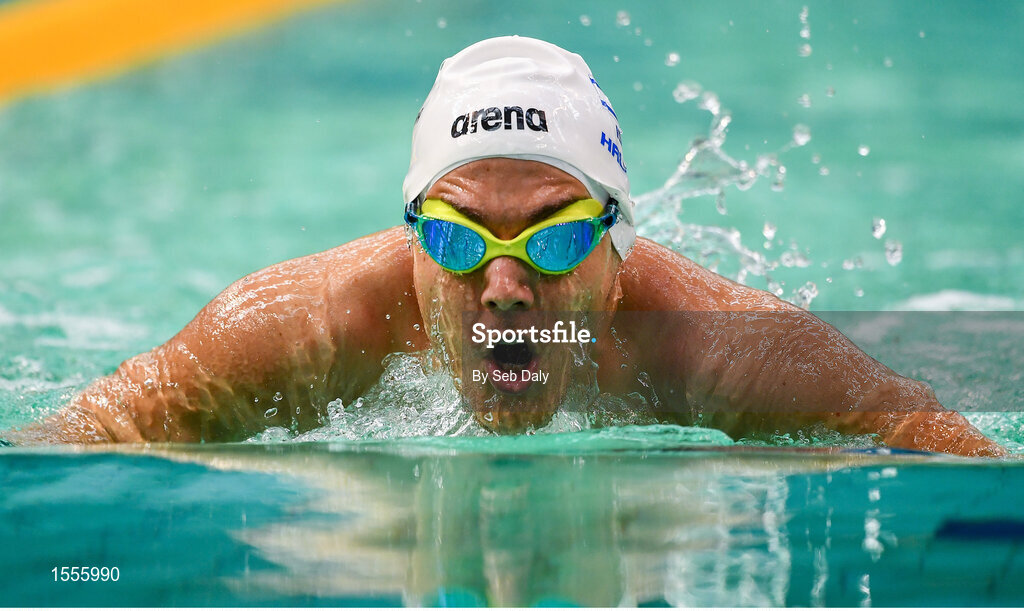 15 August 2018; Bashar Halabi of Israel competes in the heats of the Men's 100m Breaststroke SB4 event during day three of the World Para Swimming Allianz European Championships at the Sport Ireland National Aquatic Centre in Blanchardstown, Dublin. Photo by Seb Daly/Sportsfile
