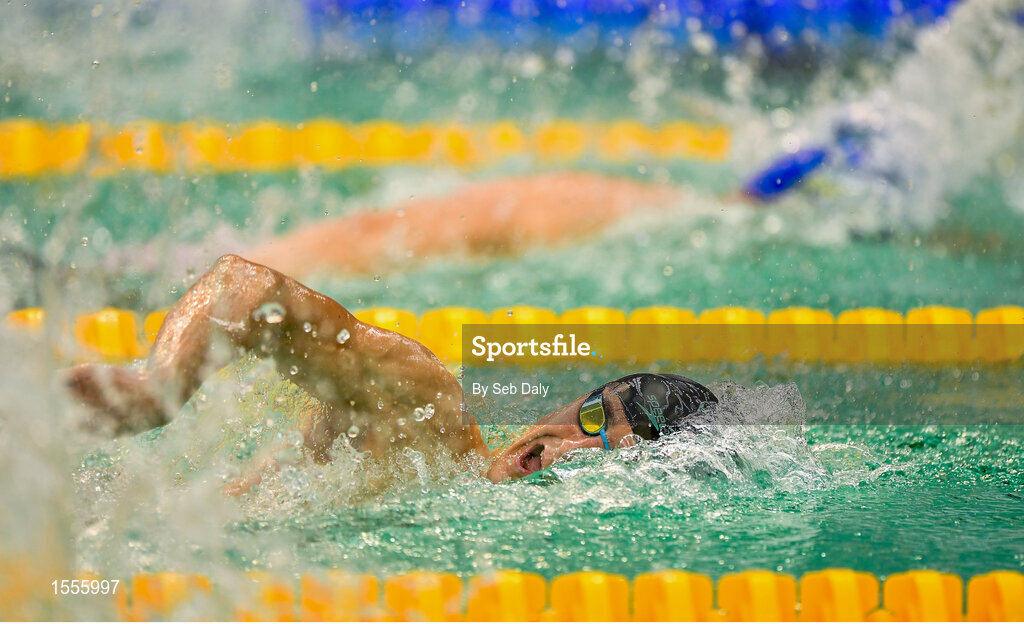 15 August 2018; Sergio Salvador Martos Minguet of Spain competes in the heats of the Men's 50m Freestyle S8 event during day three of the World Para Swimming Allianz European Championships at the Sport Ireland National Aquatic Centre in Blanchardstown, Dublin. Photo by Seb Daly/Sportsfile