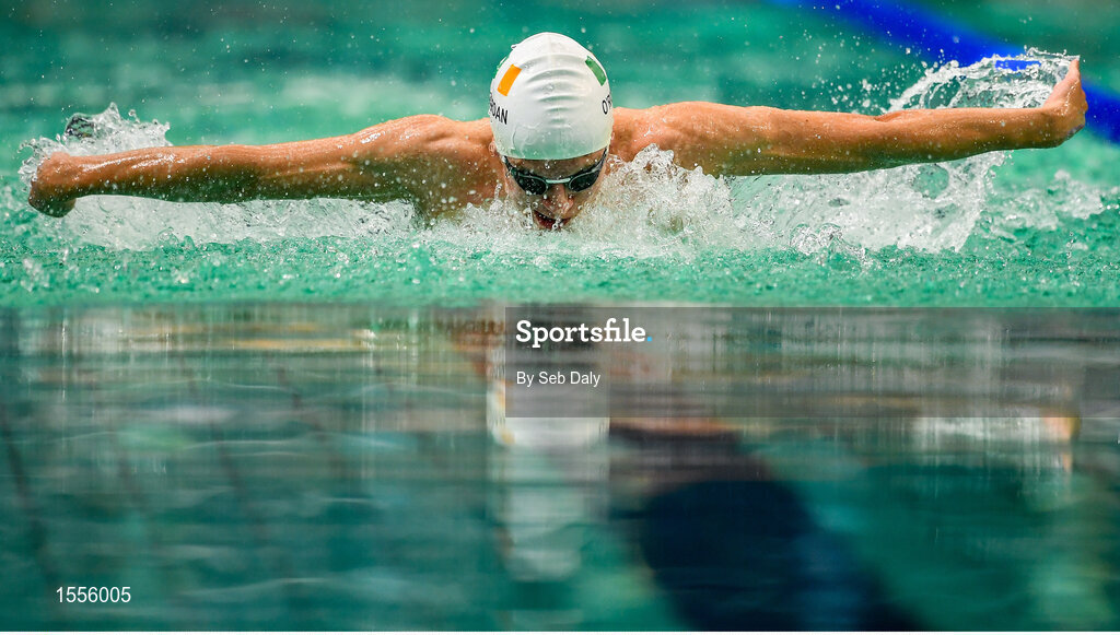 15 August 2018; Sean O'Riordan of Ireland competes in the heats of the Men's 200m Individual Medley SM13 event during day three of the World Para Swimming Allianz European Championships at the Sport Ireland National Aquatic Centre in Blanchardstown, Dublin. Photo by Seb Daly/Sportsfile