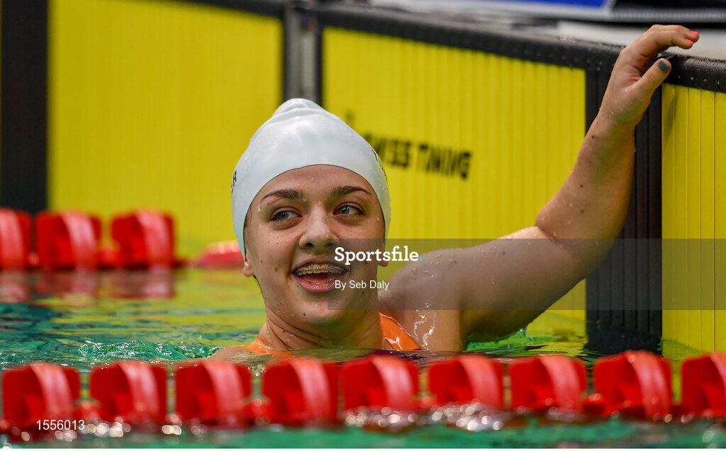 15 August 2018; Nicole Turner of Ireland after finishing second in the heats of the Women's 100m Breaststroke SB6 event during day three of the World Para Swimming Allianz European Championships at the Sport Ireland National Aquatic Centre in Blanchardstown, Dublin. Photo by Seb Daly/Sportsfile
