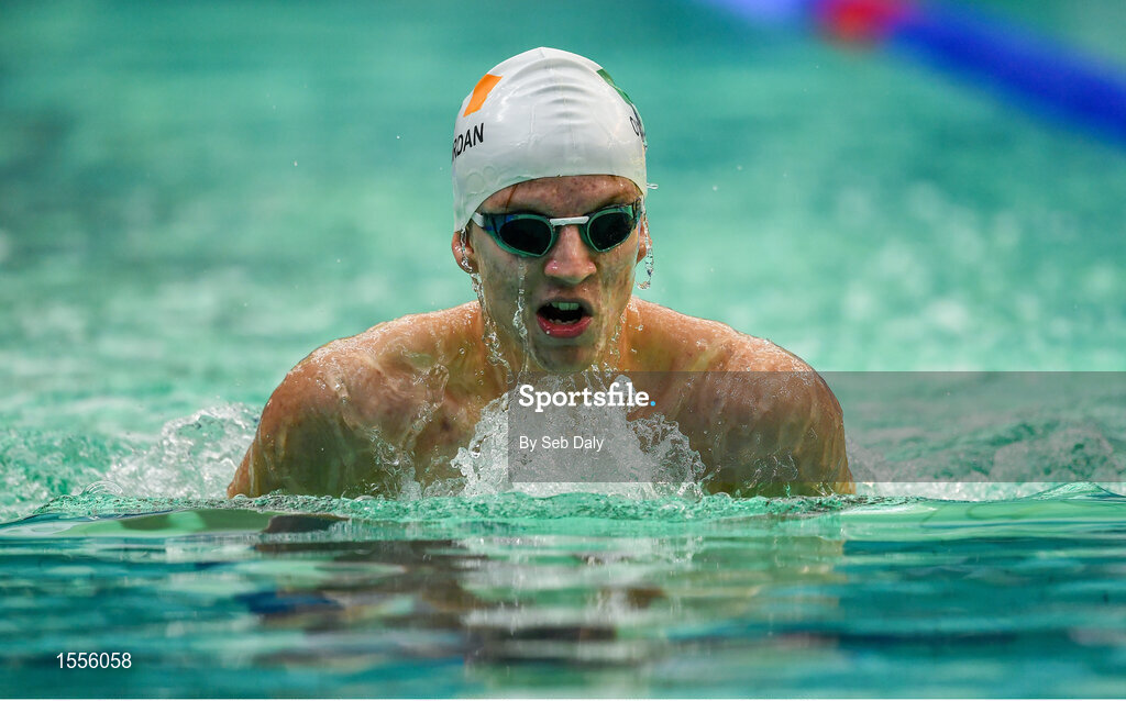 15 August 2018; Sean O'Riordan of Ireland competes in the heats of the Men's 200m Individual Medley SM13 event during day three of the World Para Swimming Allianz European Championships at the Sport Ireland National Aquatic Centre in Blanchardstown, Dublin. Photo by Seb Daly/Sportsfile