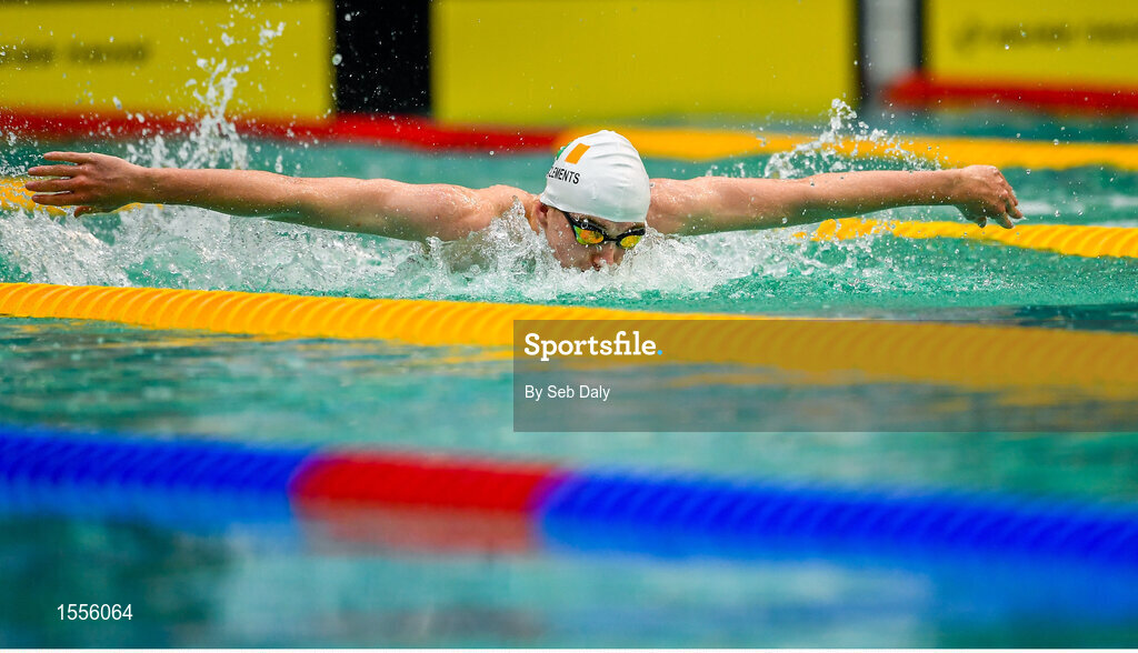 15 August 2018; Barry McClements of Ireland competes in the heats of the Men's 100m Butterfly S9 event during day three of the World Para Swimming Allianz European Championships at the Sport Ireland National Aquatic Centre in Blanchardstown, Dublin. Photo by Seb Daly/Sportsfile