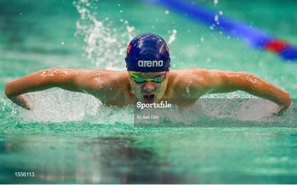 15 August 2018; Gabriel Steen of Norway competes in the heats of the Men's 200m Individual Medley SM13 event during day three of the World Para Swimming Allianz European Championships at the Sport Ireland National Aquatic Centre in Blanchardstown, Dublin. Photo by Seb Daly/Sportsfile