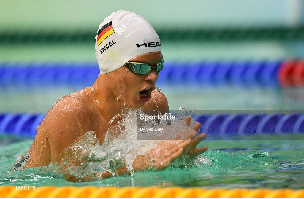 15 August 2018; Taliso Engel of Germany competes in the heats of the Men's 200m Individual Medley SM13 event during day three of the World Para Swimming Allianz European Championships at the Sport Ireland National Aquatic Centre in Blanchardstown, Dublin. Photo by Seb Daly/Sportsfile