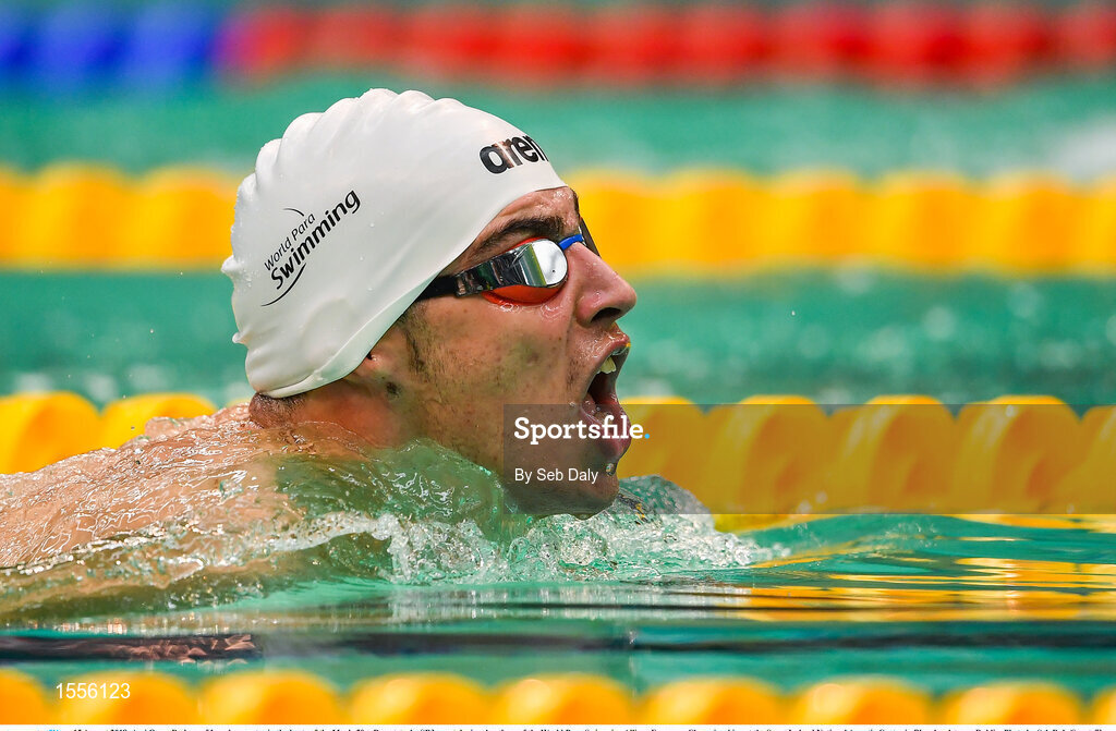 15 August 2018; Ami Omer Dadaon of Israel competes in the heats of the Men's 50m Breaststroke SB3 event during day three of the World Para Swimming Allianz European Championships at the Sport Ireland National Aquatic Centre in Blanchardstown, Dublin. Photo by Seb Daly/Sportsfile
