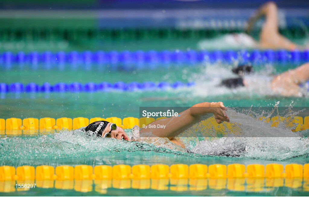 15 August 2018; Liesette Bruinsma of Netherlands on her way to winning the Women's 400m Freestyle S11 event during day three of the World Para Swimming Allianz European Championships at the Sport Ireland National Aquatic Centre in Blanchardstown, Dublin. Photo by Seb Daly/Sportsfile