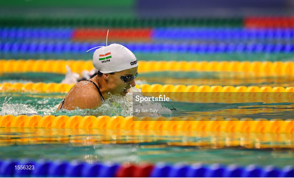 15 August 2018; Fanni Illes of Hungary on her way to winning the final of the Women's 100m Breaststroke SB4 during day three of the World Para Swimming Allianz European Championships at the Sport Ireland National Aquatic Centre in Blanchardstown, Dublin. Photo by Seb Daly/Sportsfile