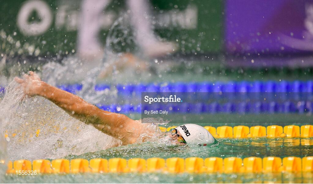 15 August 2018; Michal Golus of Poland on his way to winning the Men's 50m Freestyle S8 during day three of the World Para Swimming Allianz European Championships at the Sport Ireland National Aquatic Centre in Blanchardstown, Dublin. Photo by Seb Daly/Sportsfile