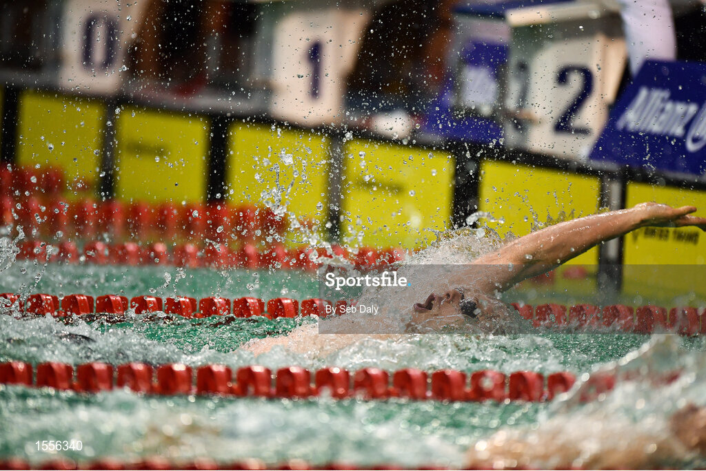 15 August 2018; Marc Evers of Netherlands on his way to winning the Men's 100m Backstroke S14 Final during day three of the World Para Swimming Allianz European Championships at the Sport Ireland National Aquatic Centre in Blanchardstown, Dublin. Photo by Seb Daly/Sportsfile