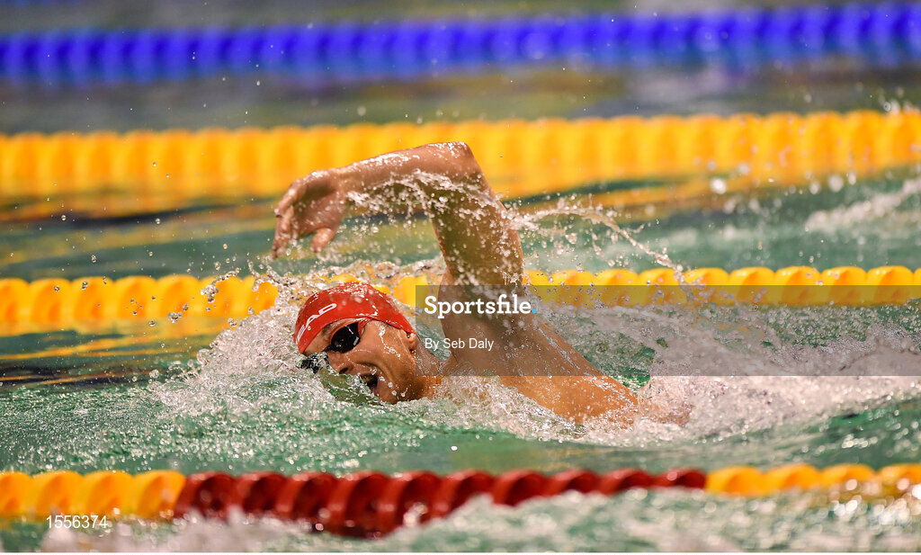 15 August 2018; Maksym Krypak of Ukraine on his way to winning the Men's 400m Freestyle S10 Final event during day three of the World Para Swimming Allianz European Championships at the Sport Ireland National Aquatic Centre in Blanchardstown, Dublin. Photo by Seb Daly/Sportsfile
