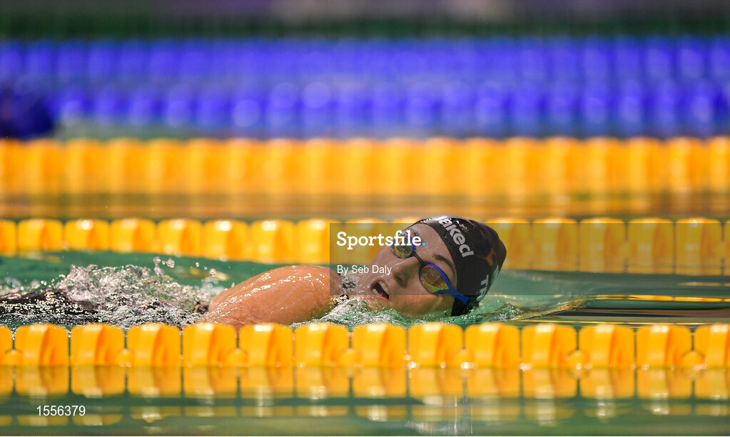 15 August 2018; Arjola Trimi of Italy on her way to winning the Women's 50m Breaststroke SB3 final event during day three of the World Para Swimming Allianz European Championships at the Sport Ireland National Aquatic Centre in Blanchardstown, Dublin. Photo by Seb Daly/Sportsfile