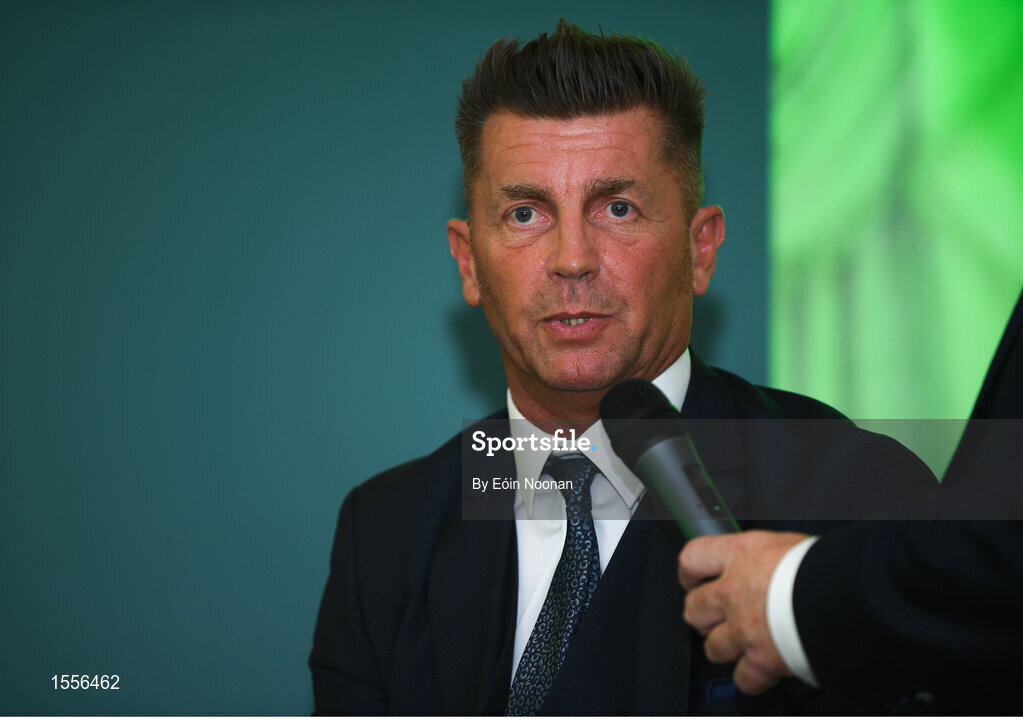 15 August 2018; Republic of Ireland women's manager Colin Bell speaking during the UEFA Pro Licence Graduation at the Rochestown Park Hotel in Rochestown Rd, Douglas, Co. Cork Photo by Eóin Noonan/Sportsfile