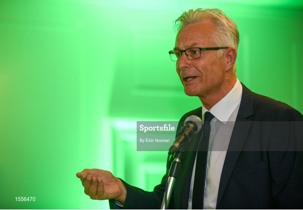 15 August 2018; FAI High Performance Director Ruud Dokter speaking during the UEFA Pro Licence Graduation at the Rochestown Park Hotel in Rochestown Rd, Douglas, Co. Cork Photo by Eóin Noonan/Sportsfile