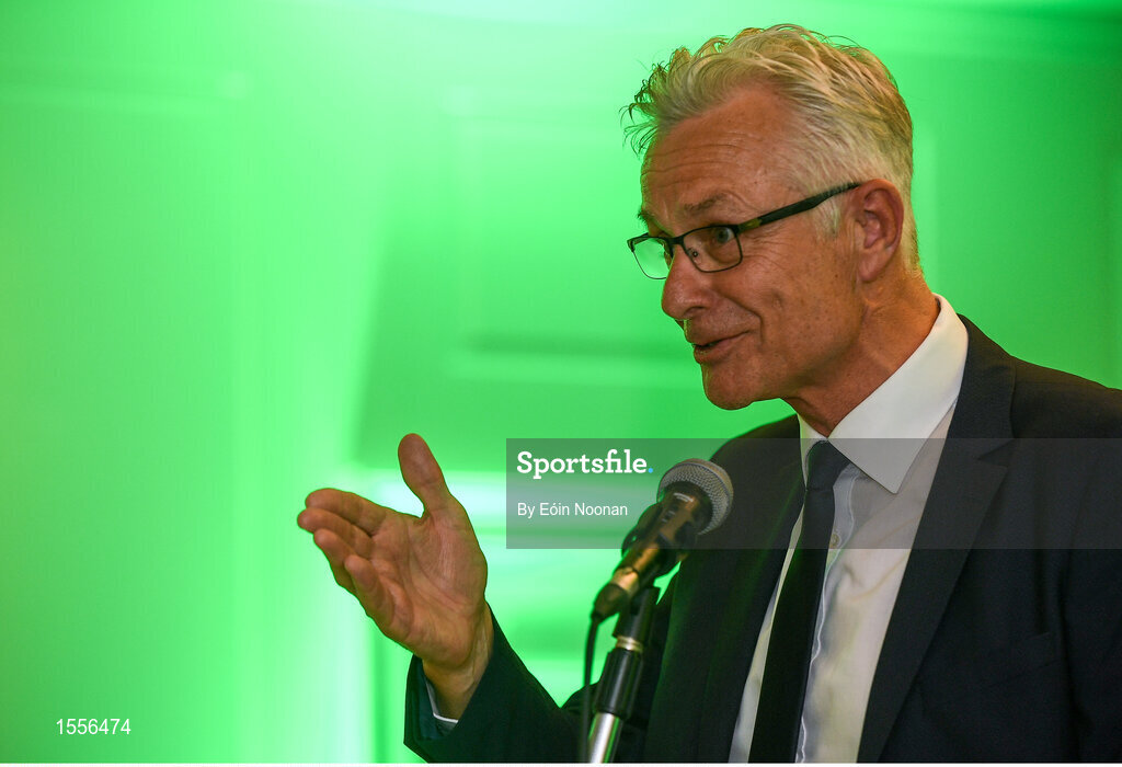 15 August 2018; FAI High Performance Director Ruud Dokter speaking during the UEFA Pro Licence Graduation at the Rochestown Park Hotel in Rochestown Rd, Douglas, Co. Cork Photo by Eóin Noonan/Sportsfile