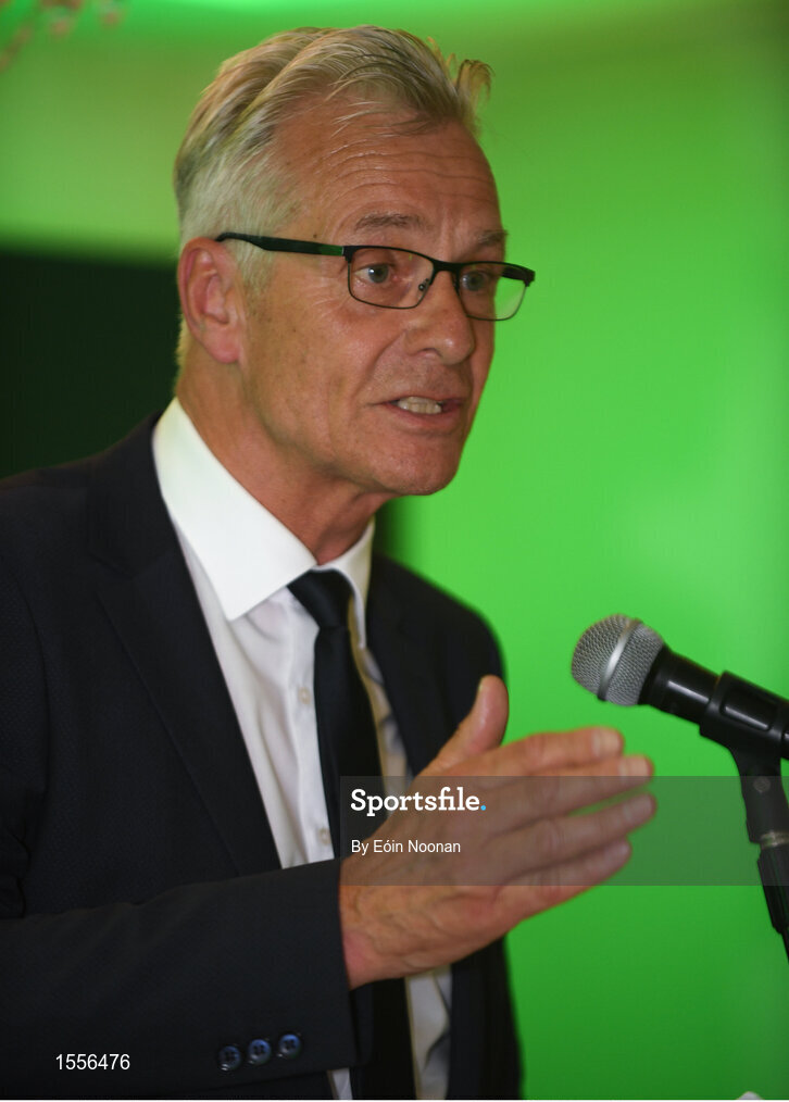 15 August 2018; FAI High Performance Director Ruud Dokter speaking during the UEFA Pro Licence Graduation at the Rochestown Park Hotel in Rochestown Rd, Douglas, Co. Cork Photo by Eóin Noonan/Sportsfile