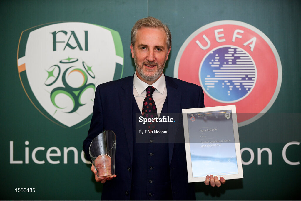 15 August 2018; FRank Kelleher with his certificate during the UEFA Pro Licence Graduation at the Rochestown Park Hotel in Rochestown Rd, Douglas, Co. Cork Photo by Eóin Noonan/Sportsfile