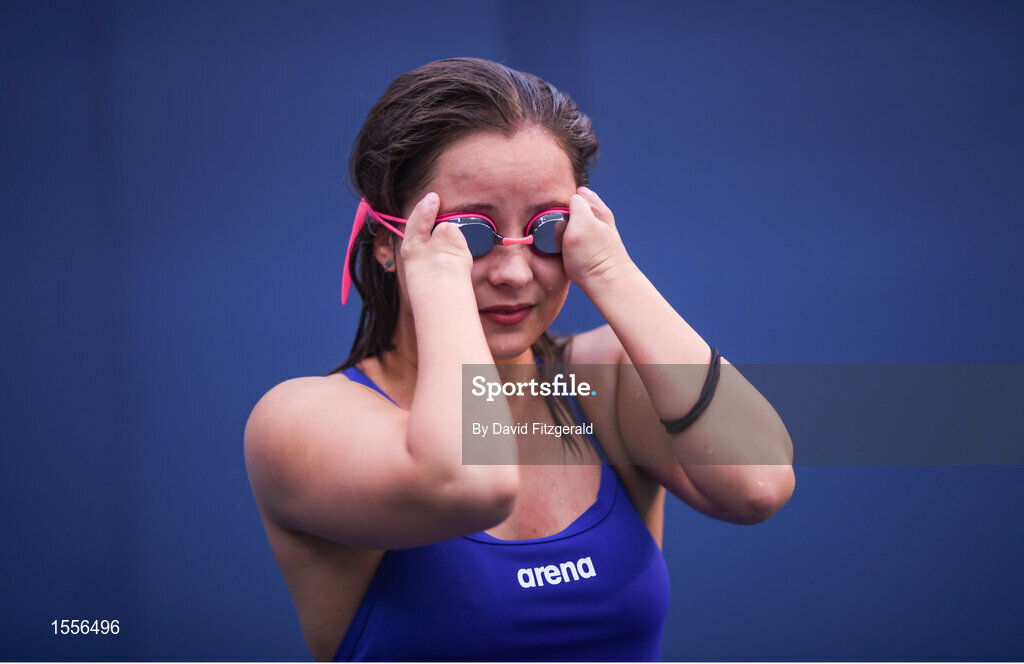 16 August 2018; Petra Flekacoba of Czech Republic prior to day four of the World Para Swimming Allianz European Championships at the Sport Ireland National Aquatic Centre in Blanchardstown, Dublin. Photo by David Fitzgerald/Sportsfile
