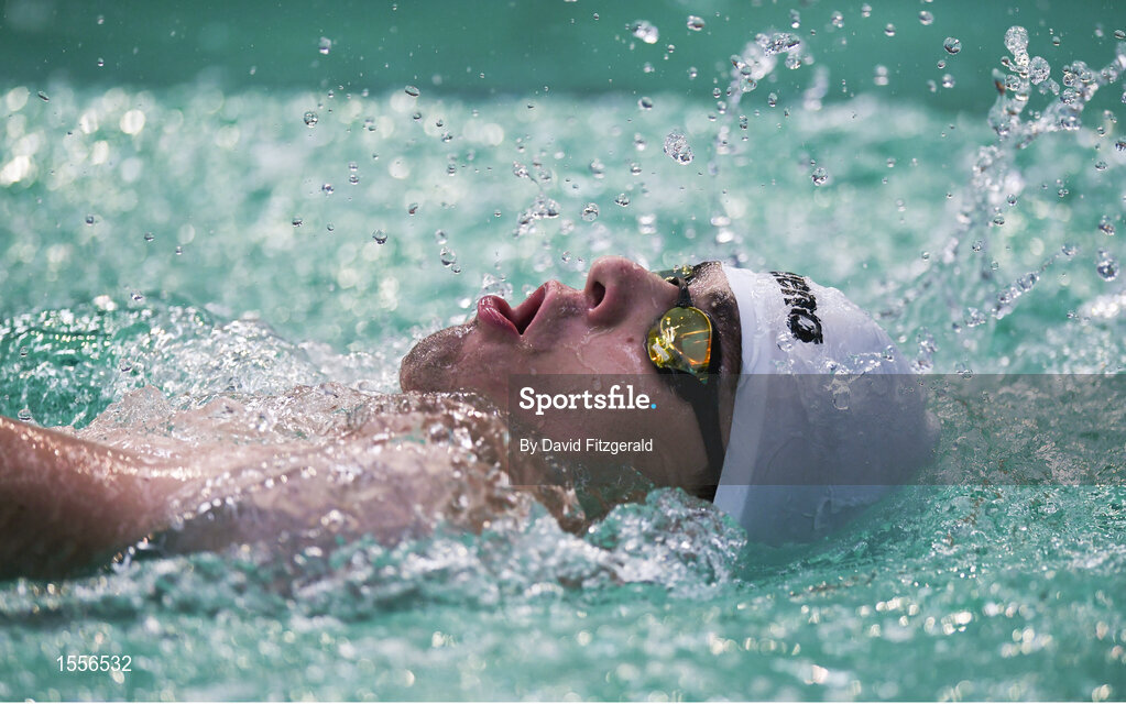 16 August 2018; Andrei Sirovatchin of Moldova competes in the heats of the Men's 100m Backstroke S12 event during day four of the World Para Swimming Allianz European Championships at the Sport Ireland National Aquatic Centre in Blanchardstown, Dublin. Photo by David Fitzgerald/Sportsfile
