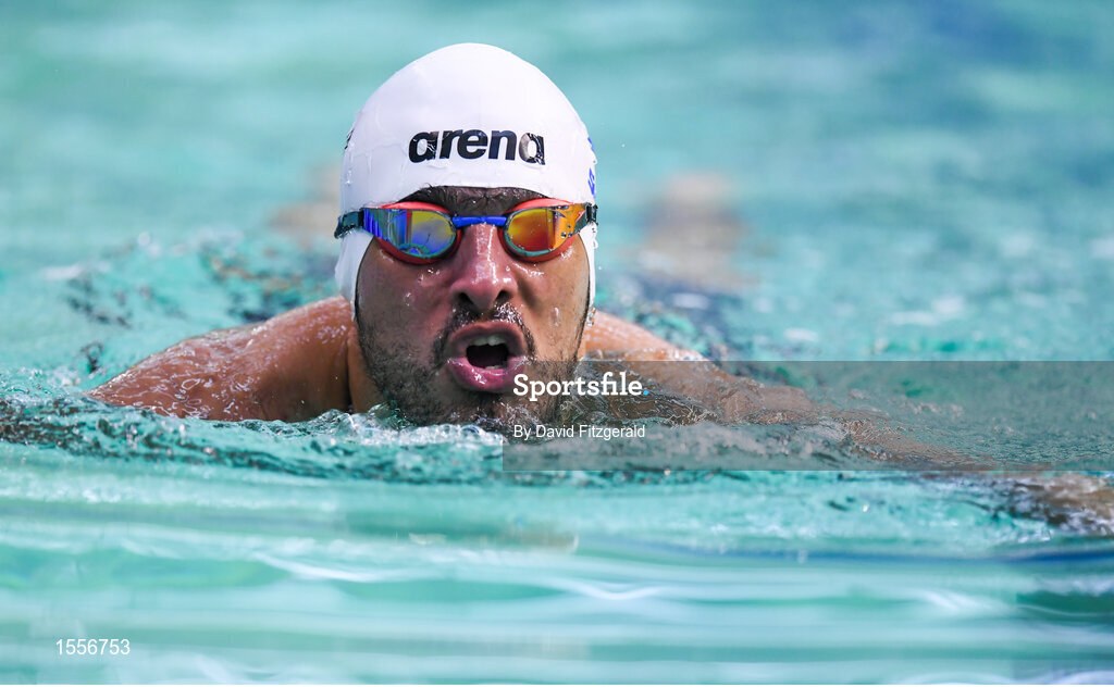 16 August 2018; Iyad Shalabi of Isreal competing in the finals of the Men's 150m Individual Medley SM3 event during day four of the World Para Swimming Allianz European Championships at the Sport Ireland National Aquatic Centre in Blanchardstown, Dublin. Photo by David Fitzgerald/Sportsfile