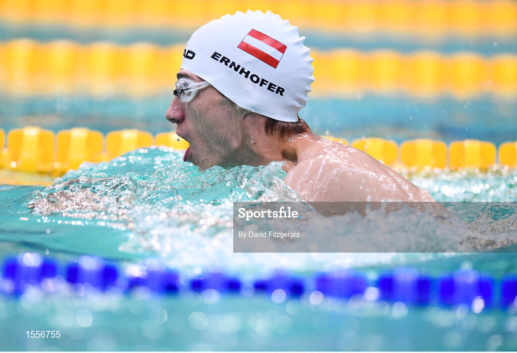 16 August 2018; Andreas Ernhoffer of Austria competing in the finals of the Men's 150m Individual Medley SM4 event during day four of the World Para Swimming Allianz European Championships at the Sport Ireland National Aquatic Centre in Blanchardstown, Dublin. Photo by David Fitzgerald/Sportsfile